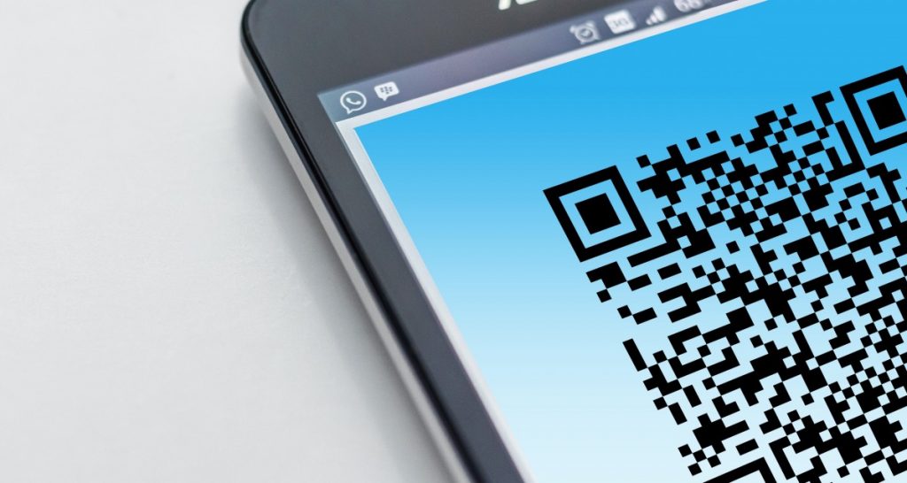 barcode cellphone close up