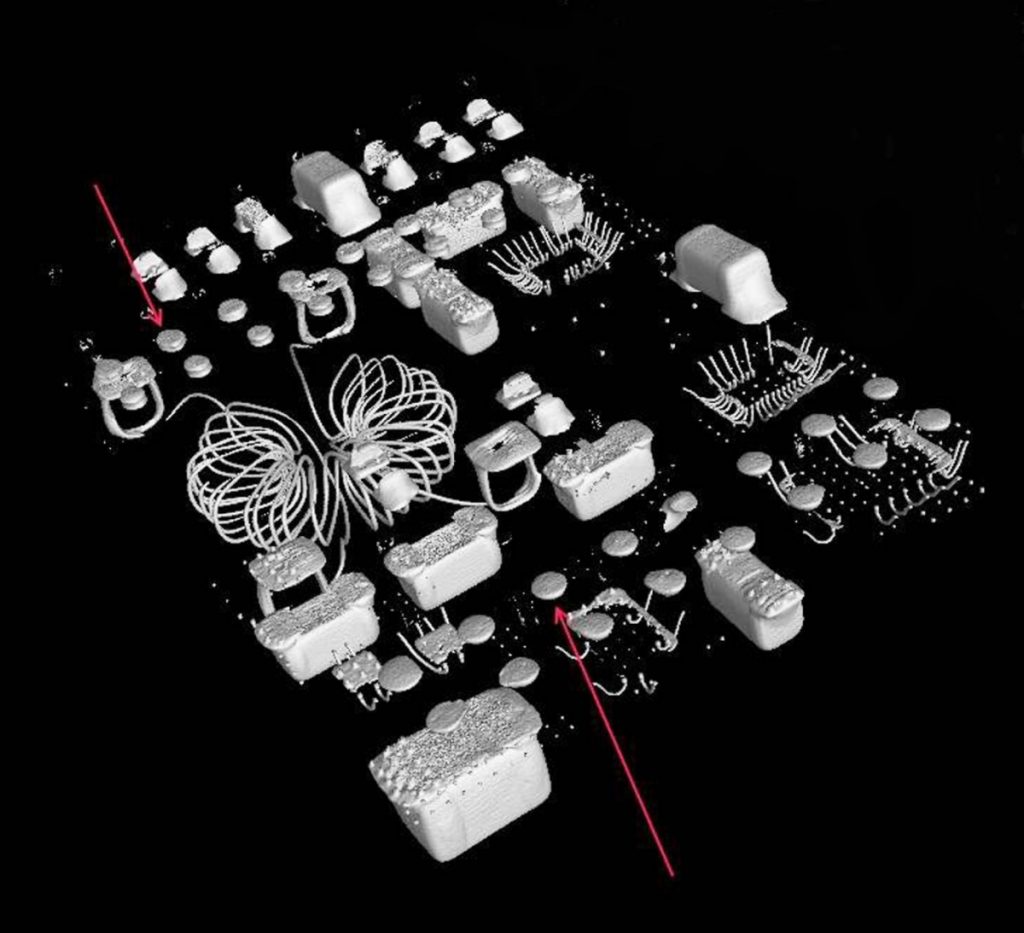 CT image of the soldered LGA internal structure