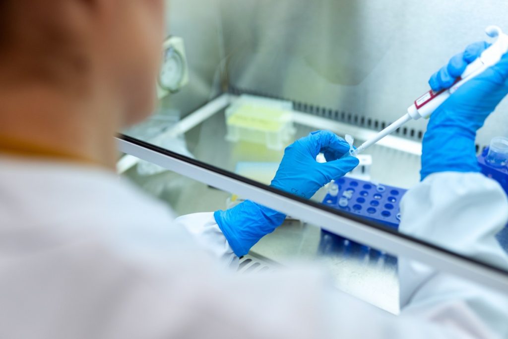 scientist testing samples